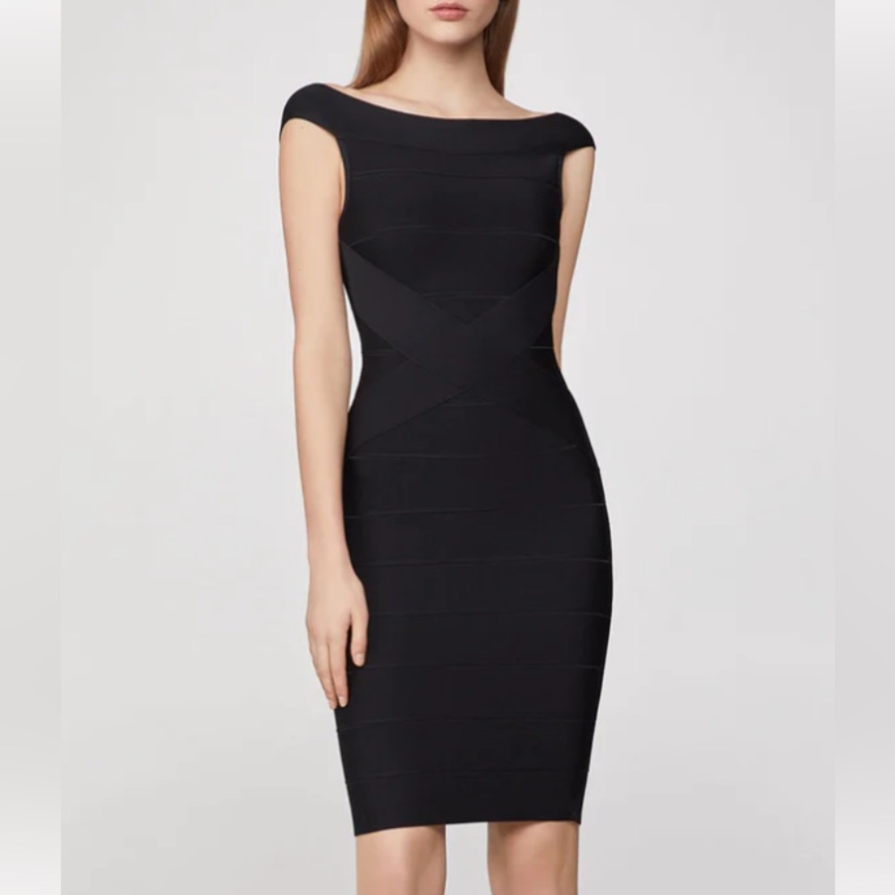 Herve Léger Icon Off the Shoulder Dress